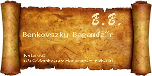 Benkovszky Bagamér névjegykártya